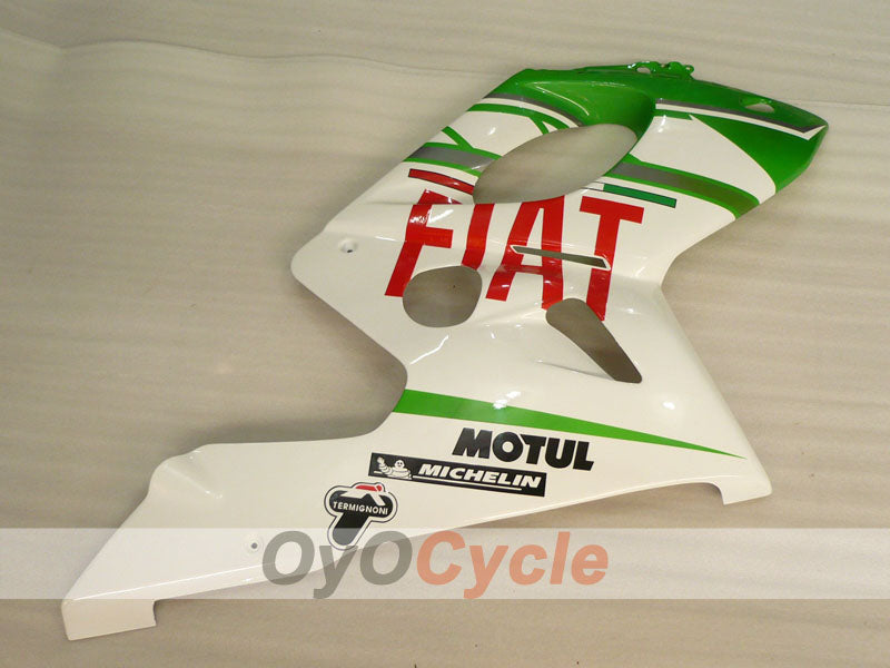 Kit de carénage à injection pour YZF600R 97-07 - Vert, blanc - FIAT #OYO87906427