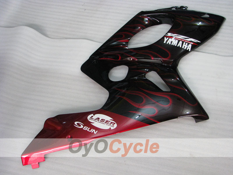 Kit de carénage à injection pour YZF600R 97-07 - Rouge, noir - Flamme #OYO87906428