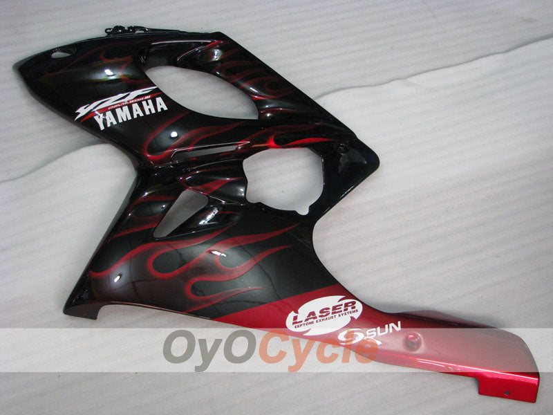 Kit de carénage à injection pour YZF600R 97-07 - Rouge, noir - Flamme #OYO87906428