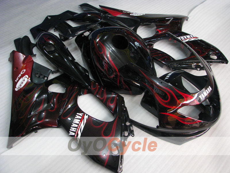 Kit de carénage à injection pour YZF600R 97-07 - Rouge, noir - Flamme #OYO87906428