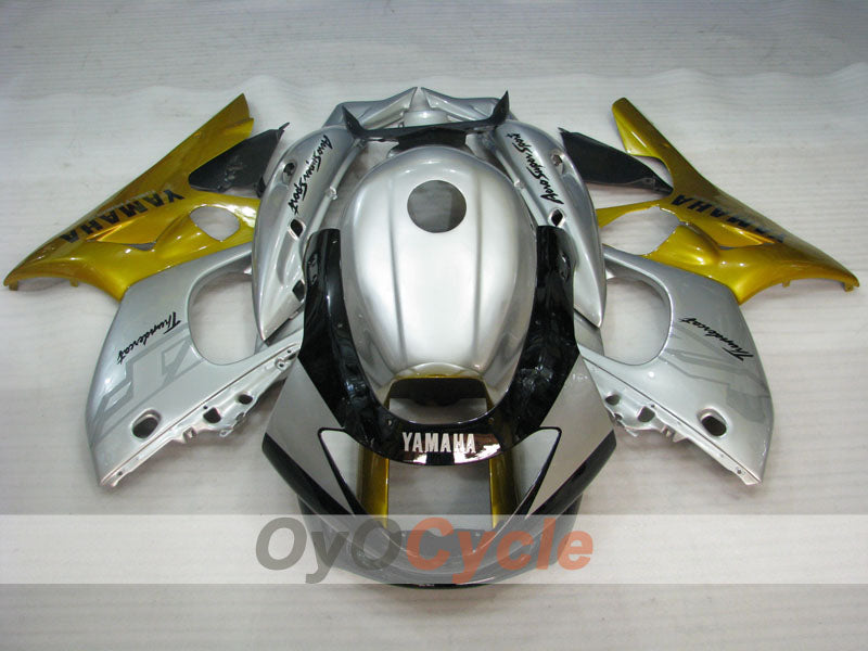 Kit de carénage à injection pour YZF600R 97-07 - Jaune, argent - Style d'origine #OYO87906429
