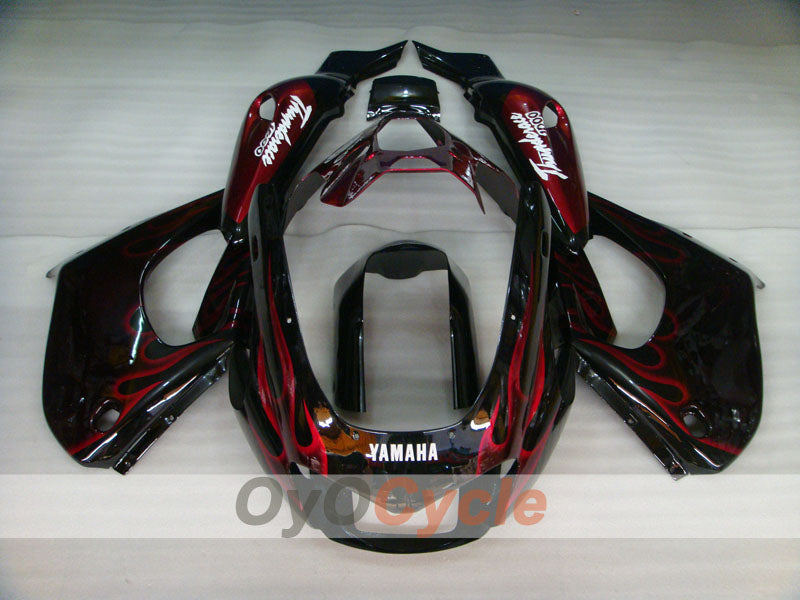 Kit de carénages pour YZF1000R 97-07 - rouge, noir - flamme #OYO87906436