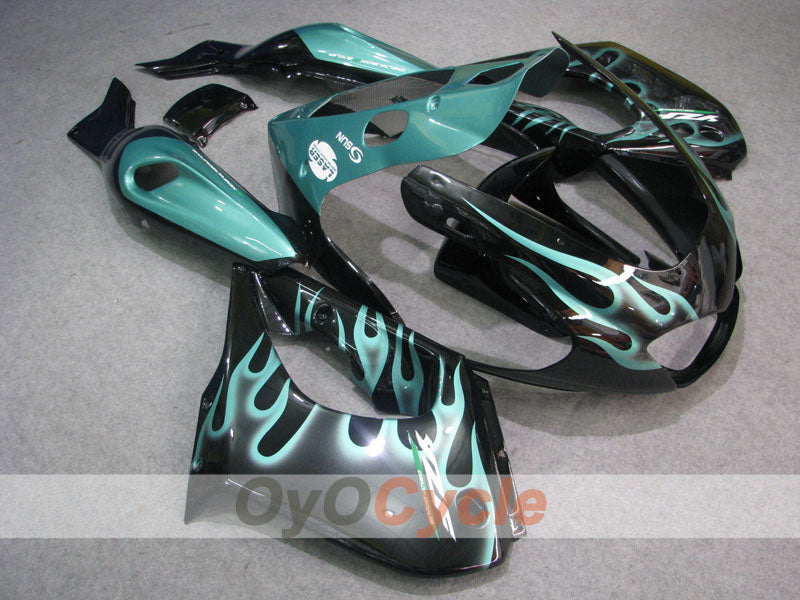 Kit de carénages pour YZF1000R 97-07 - Cyan, noir - Flamme #OYO87906449 Image principale du produit