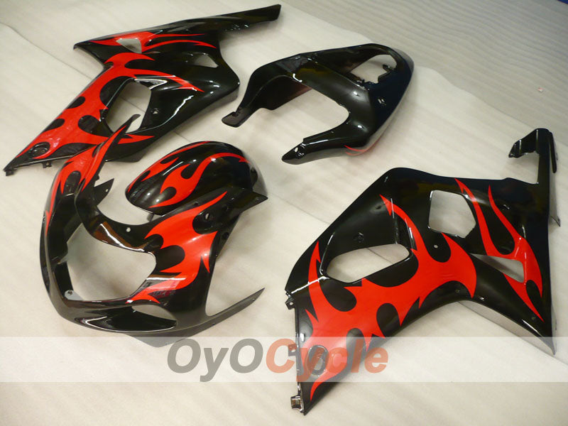 Kit de carénage à injection pour GSX R600 01-03 - Rouge, noir - Style usine, personnalisable #OYO87905079