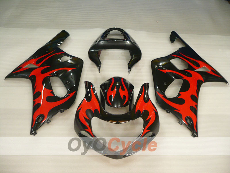 Kit de carénage à injection pour GSX R600 01-03 - Rouge, noir - Style usine, personnalisable #OYO87905079