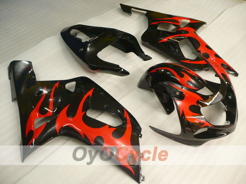Kit de carénage à injection pour GSX R600 01-03 - Rouge, noir - Style usine, personnalisable #OYO87905079