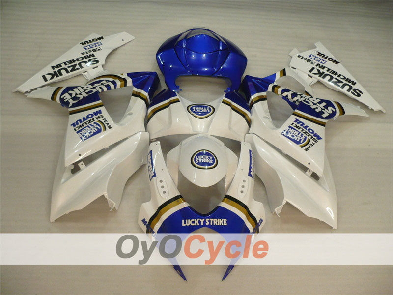 Kit de carénage à injection pour GSX R1000 07-08 - Bleu, Blanc - Lucky Strike, MOTUL #OYO87902104