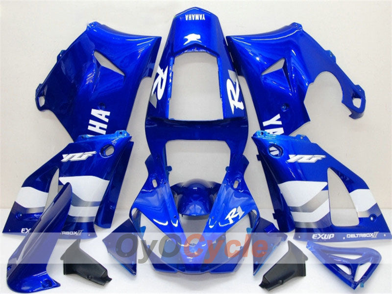 Kit de carénages injectés pour YZF-R1 00-01 - Bleu, blanc - Style d'origine #OYO87900773