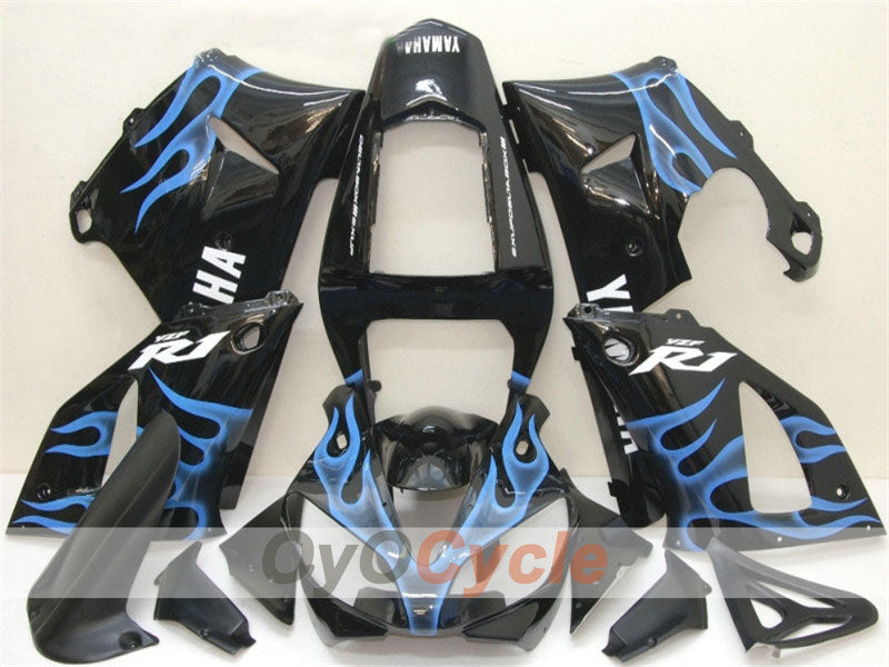 Kit de carénages injectés pour YZF-R1 00-01 - Bleu, noir - Flamme #OYO87900765