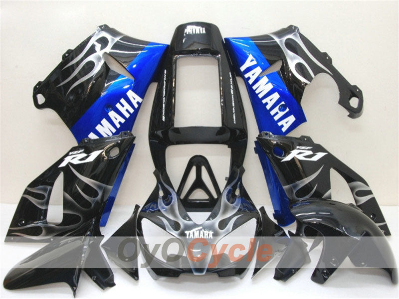 Kit de carénage à injection pour YZF-R1 98-99 - Noir, Argent - Flame #OYO87900739