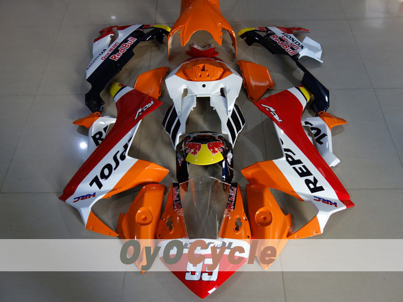 Kit de carénages à injection pour CBR1000RR 17-19 - Rouge, orange - Repsol #OYO87914589