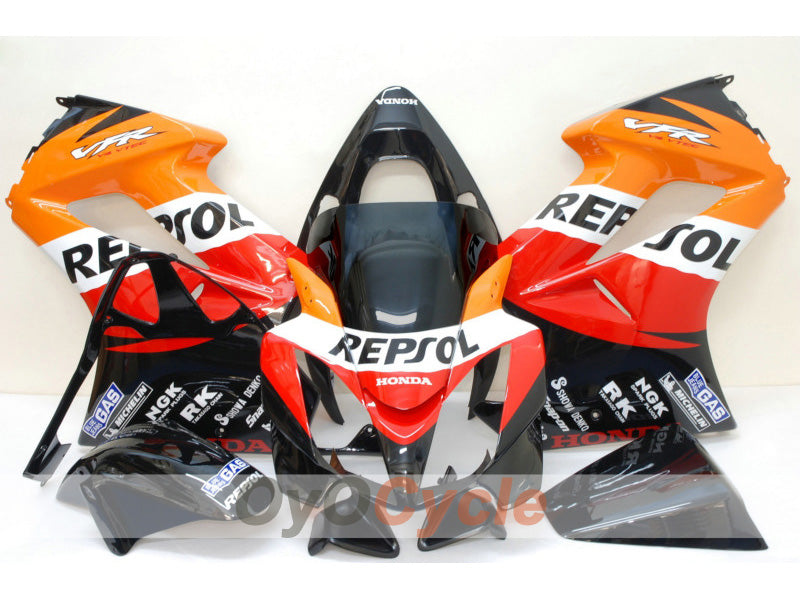 Kit de carénage à injection pour VFR800 02-13 - Orange, Noir - Repsol #OYO87902832