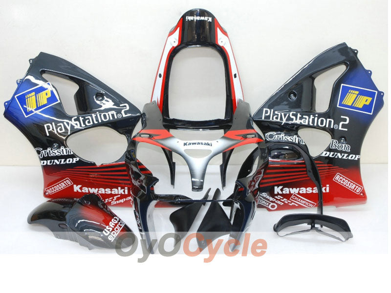 Kit de carénage à injection pour NINJA ZX-6R 00-02 - Rouge, noir - Play Station #OYO87901741 Image principale du produit