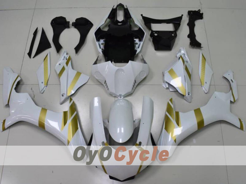 Kit de carénage injecté pour YZF-R1 15-19 - Blanc, Doré - Style usine #OYO87914640
