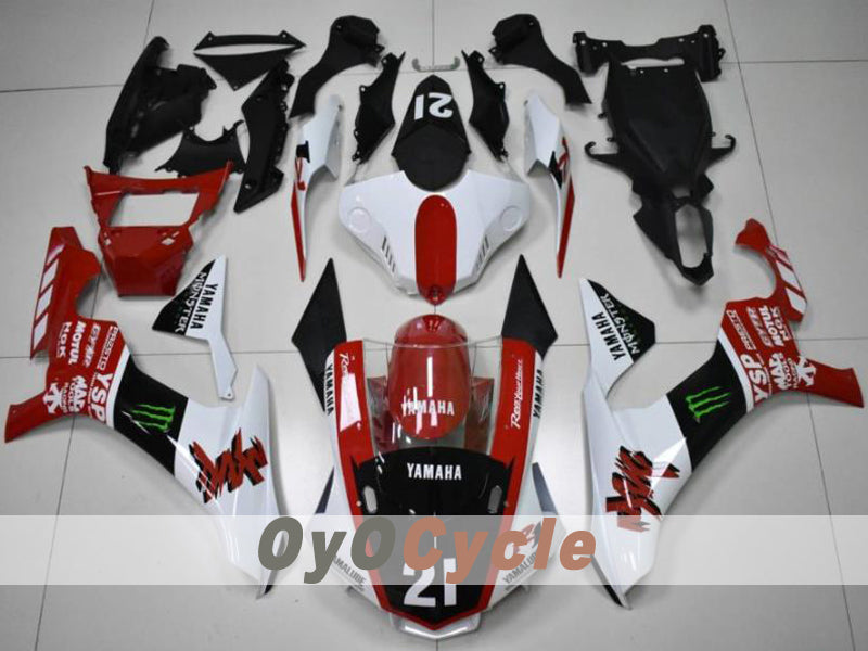 Kit de carénage injecté pour YZF-R1 15-19 - Rouge, Blanc - Monster #OYO87914638