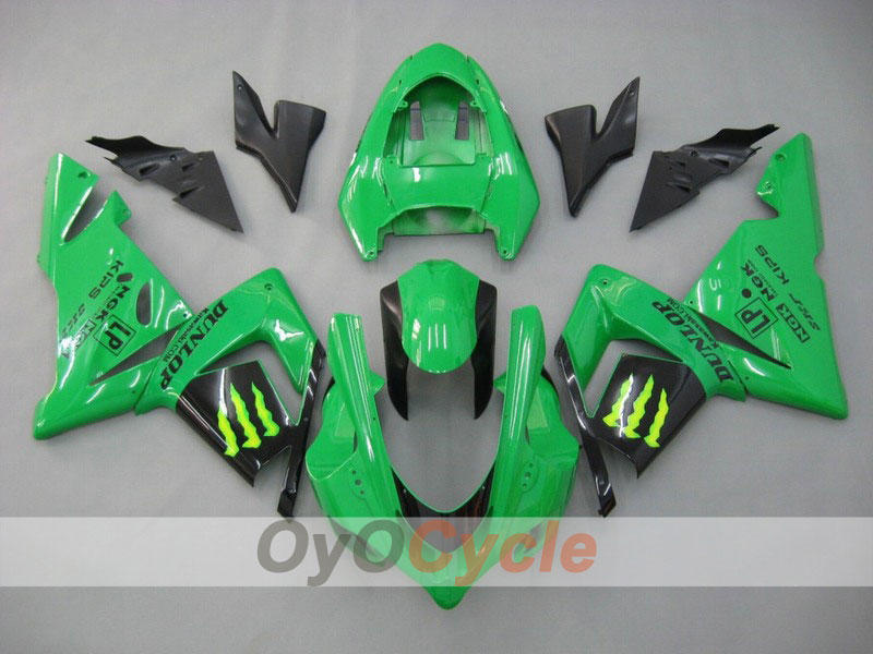 Kit de carénage à injection pour NINJA ZX-10R 04-05 - Vert, noir - Monster #OYO87901547