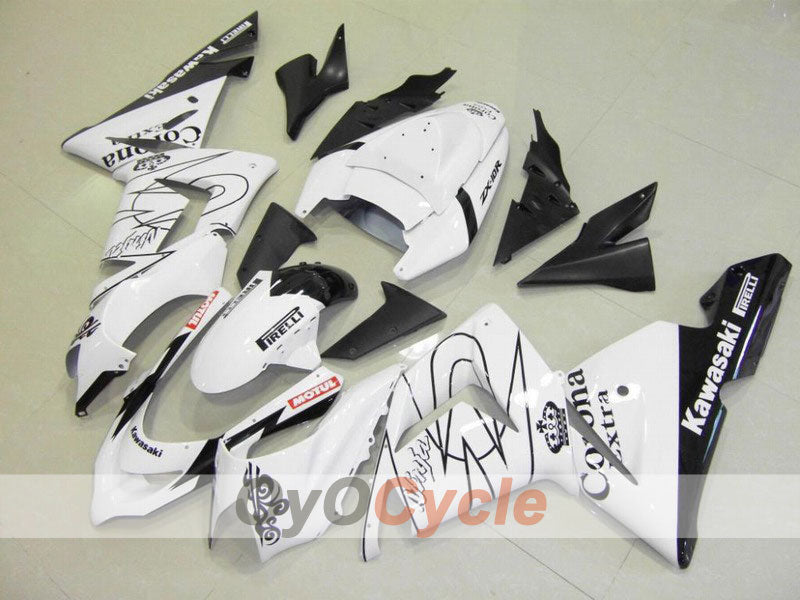 Kit de carénage à injection pour NINJA ZX-10R 04-05 - Blanc, Noir - Corona #OYO87901512