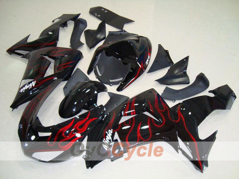 Kit de carénage à injection pour NINJA ZX-10R 06-07 - Rouge, Noir - Flame #OYO87901618