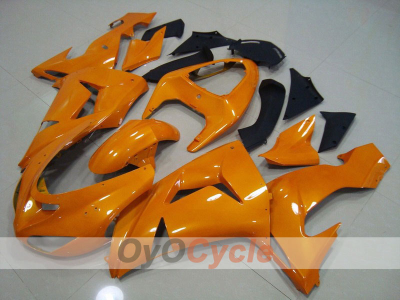 Kit de carénage à injection pour NINJA ZX-10R 06-07 - Orange, Noir - Style d'origine #OYO87901591