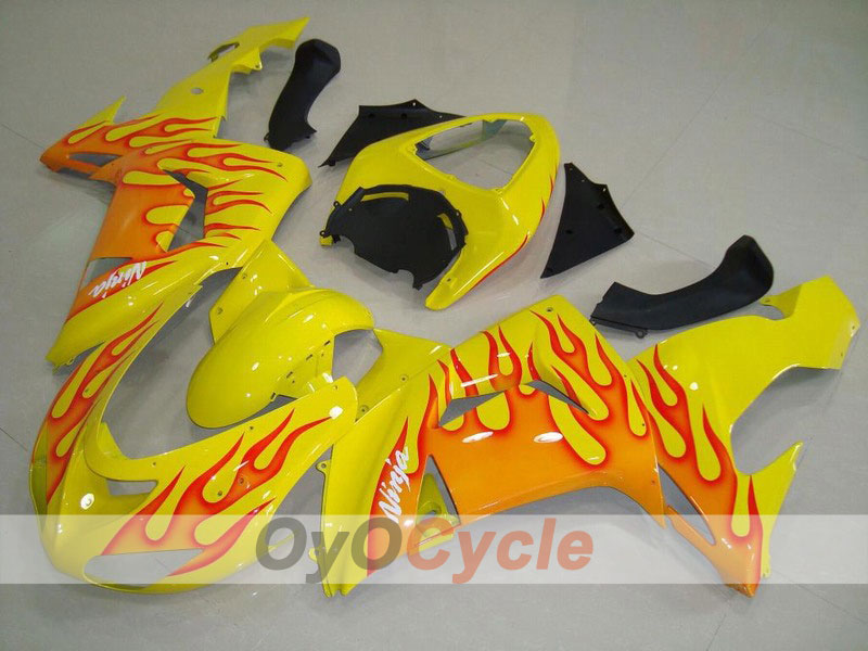 Kit de carénage à injection pour NINJA ZX-10R 06-07 - Rouge, Jaune - Flame #OYO87901621 Image principale du produit