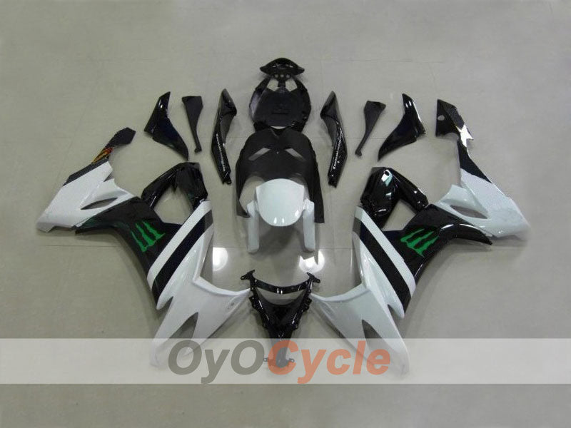 Kit de carénage injecté pour NINJA ZX-10R 08-10 - Blanc, Noir - Monster #OYO87901649 Image principale du produit