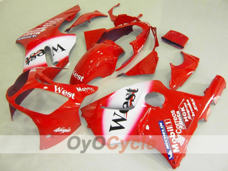 Kit de carénage à injection pour NINJA ZX-12R 00-01 - Rouge, Blanc - West #OYO87903084 Image principale du produit