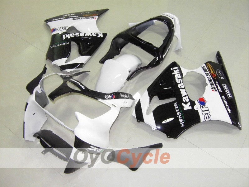 Kit de carénage injecté pour NINJA ZX-6R 00-02 - Blanc, noir - Monster #OYO87901724
