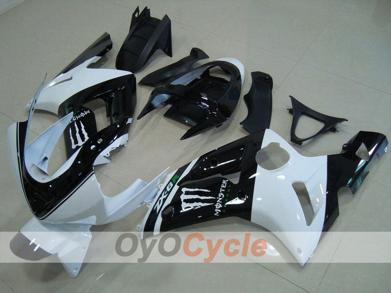 Kit de carénage à injection pour NINJA ZX-6R 03-04 - Blanc, Noir - Monster #OYO87901815 Image principale du produit