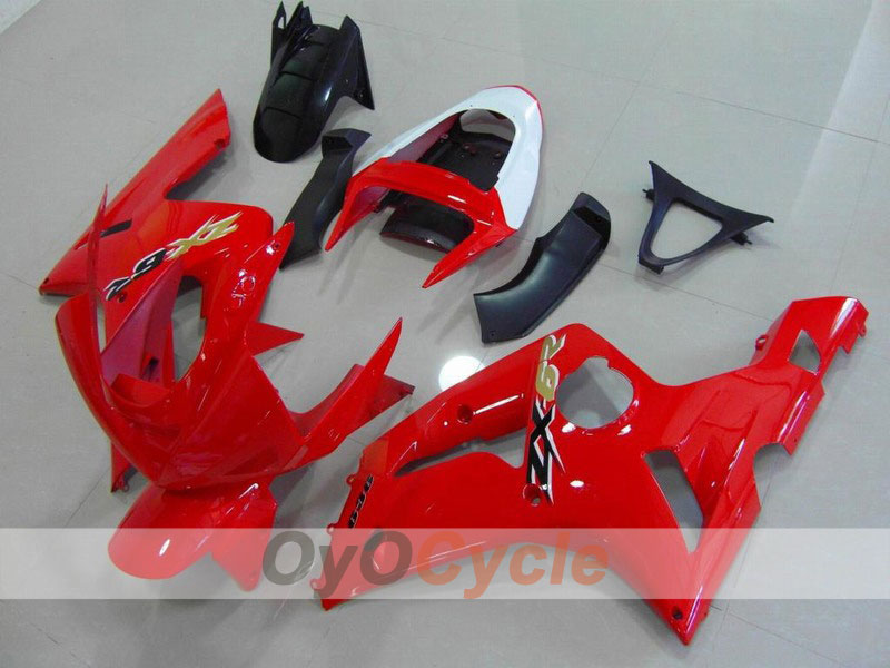 Kit de carénage à injection pour NINJA ZX-6R 03-04 - Rouge, noir - Style d'origine #OYO87901791