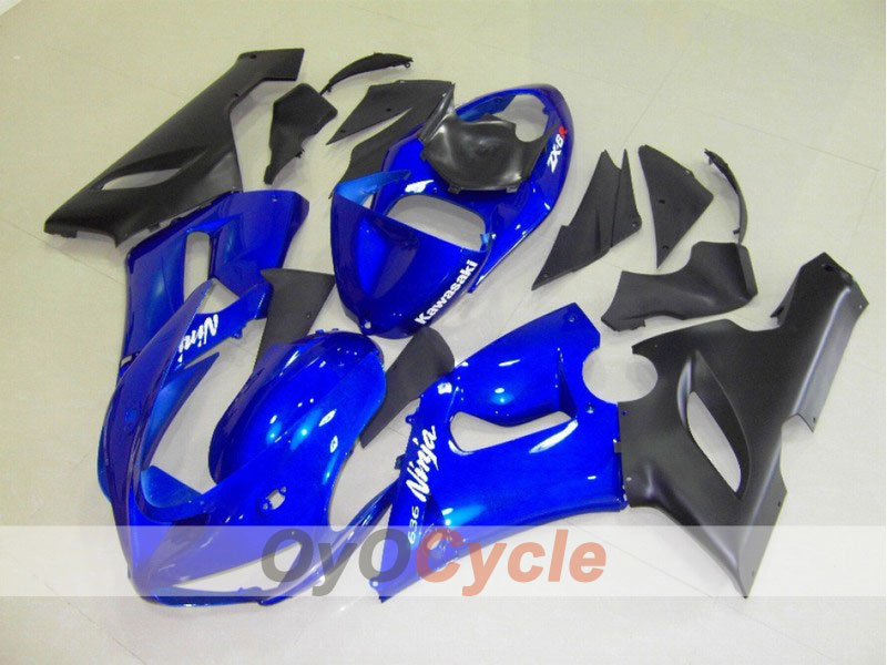 Kit de carénage en injection pour NINJA ZX-6R 05-06 - Bleu, noir - Style d'origine #OYO87901844