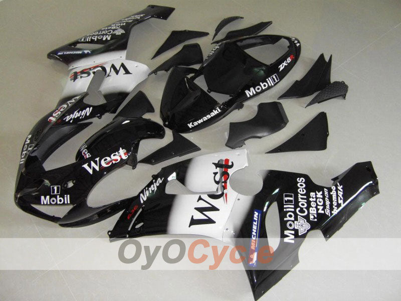 Kit de carénages à injection pour NINJA ZX-6R 05-06 - Blanc, Noir - West #OYO87901899