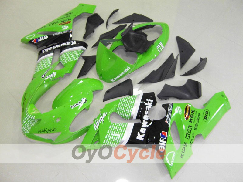 Kit de carénages à injection pour NINJA ZX-6R 05-06 - Vert, Noir - Nakano #OYO87901892