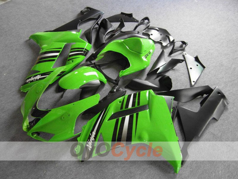 Kit de carénage à injection pour NINJA ZX-6R 07-08 - Vert, noir - Style d'usine #OYO87901930