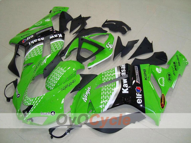 Kit de carénage moulé par injection pour NINJA ZX-6R 07-08 - Vert, Noir - Nakano #OYO87901973 Image principale du produit